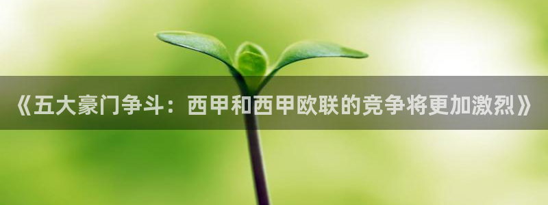 《五大豪门争斗：西甲和西甲欧联的竞争将更加激烈》